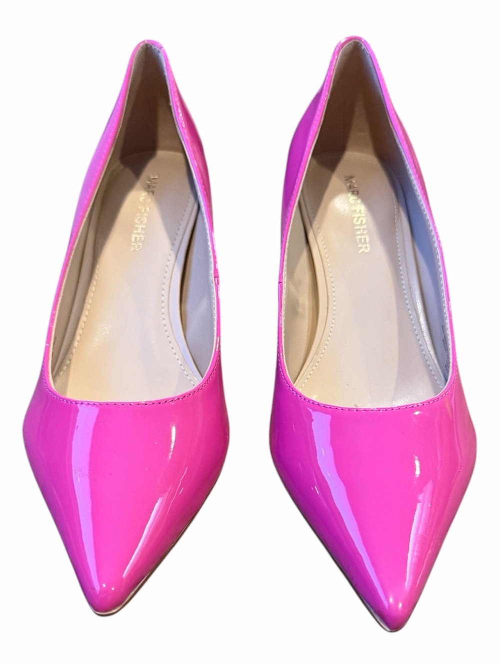 Marc Fisher Patent Pointed-Toe Pumps in Bright Pink - Picture 4 of 8